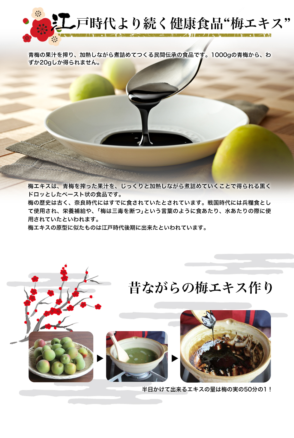江戸時代より続く健康食品、梅エキス