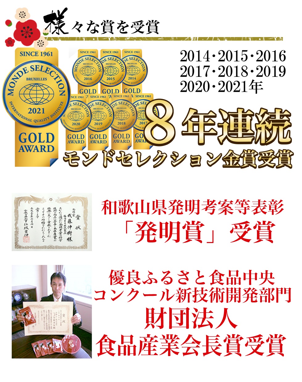 さまざまな賞を受賞
