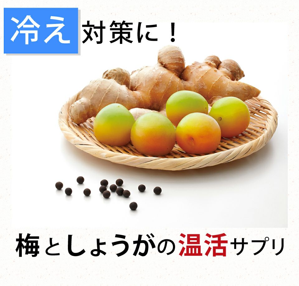 冷え対策に。梅としょうがの温活サプリ。